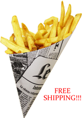SOLD OUT UNTIL LATE OCT 2025 X-Large K-20 French Newspaper Paper Cones, holds 12.5 oz.